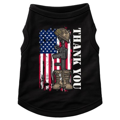 Thank You For Your Service Memorial Day USA American Flag Doggie Tank