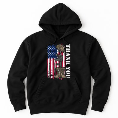 Thank You For Your Service Memorial Day USA American Flag Hoodie