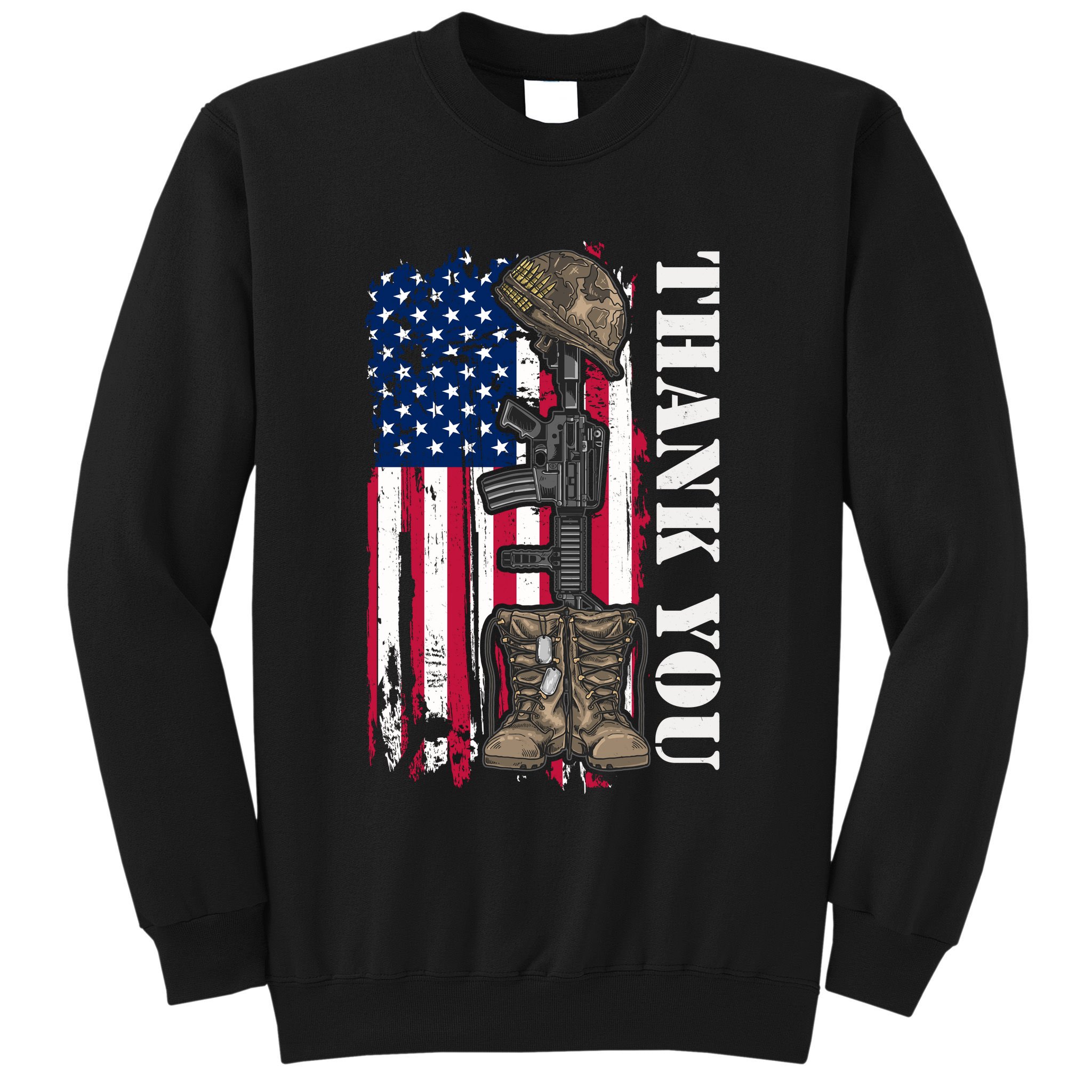 Thank You For Your Service Memorial Day USA American Flag Sweatshirt