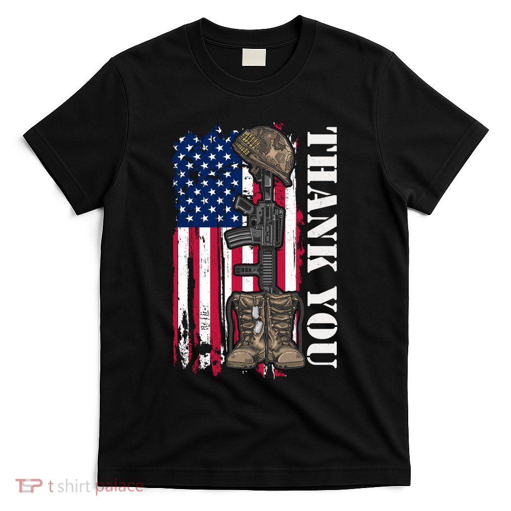 Thank You For Your Service Memorial Day USA American Flag T-Shirt