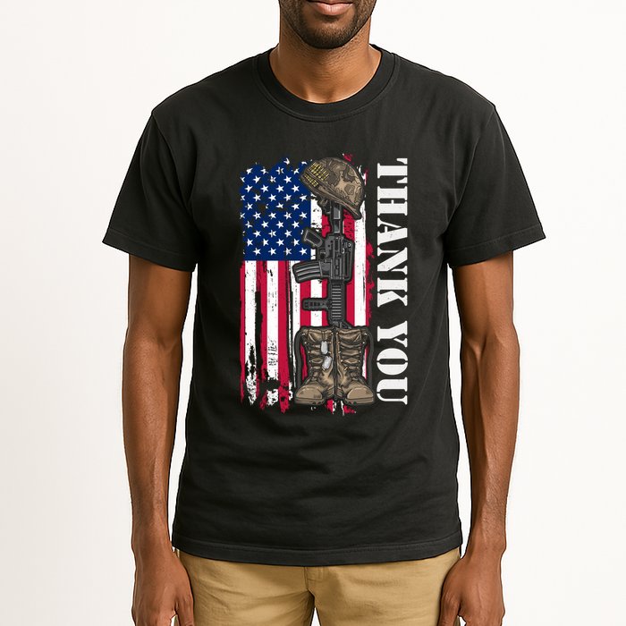 Thank You For Your Service Memorial Day USA American Flag Tall T-Shirt