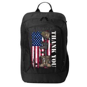 Thank You For Your Service Memorial Day USA American Flag City Backpack