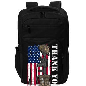 Thank You For Your Service Memorial Day USA American Flag Impact Tech Backpack