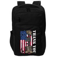 Thank You For Your Service Memorial Day USA American Flag Impact Tech Backpack