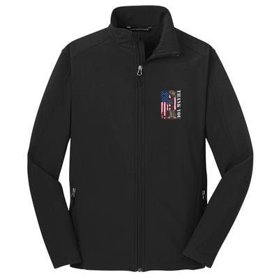 Thank You For Your Service Memorial Day USA American Flag Core Soft Shell Jacket