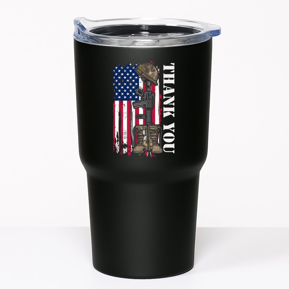 Thank You For Your Service Memorial Day USA American Flag Tumbler