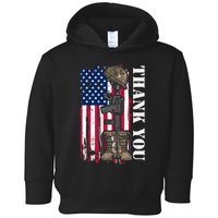 Thank You For Your Service Memorial Day USA American Flag Toddler Hoodie