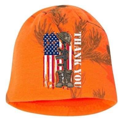 Thank You For Your Service Memorial Day USA American Flag Kati - Camo Knit Beanie