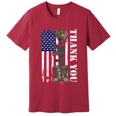 Thank You For Your Service Memorial Day USA American Flag Premium T-Shirt