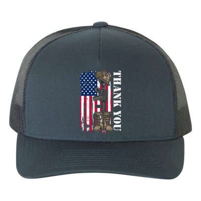 Thank You For Your Service Memorial Day USA American Flag Yupoong Adult 5-Panel Trucker Hat