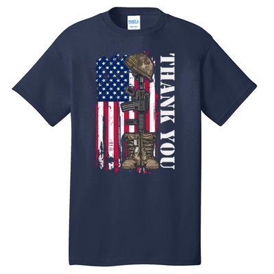 Thank You For Your Service Memorial Day USA American Flag Tall T-Shirt