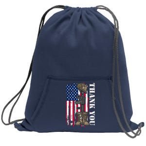 Thank You For Your Service Memorial Day USA American Flag Sweatshirt Cinch Pack Bag