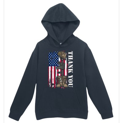 Thank You For Your Service Memorial Day USA American Flag Urban Pullover Hoodie