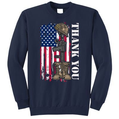 Thank You For Your Service Memorial Day USA American Flag Tall Sweatshirt