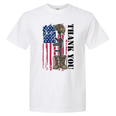 Thank You For Your Service Memorial Day USA American Flag Garment-Dyed Heavyweight T-Shirt