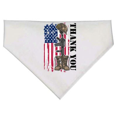 Thank You For Your Service Memorial Day USA American Flag USA-Made Doggie Bandana