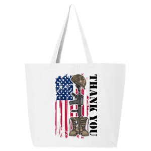 Thank You For Your Service Memorial Day USA American Flag 25L Jumbo Tote