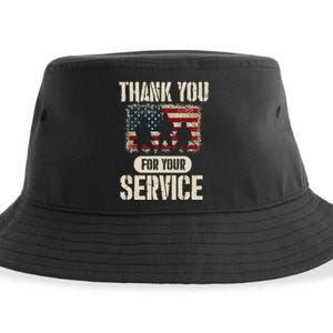 Thank You For Your Service Shirt, Patriotic Veterans Day Sustainable Bucket Hat