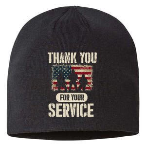 Thank You For Your Service Shirt, Patriotic Veterans Day Sustainable Beanie