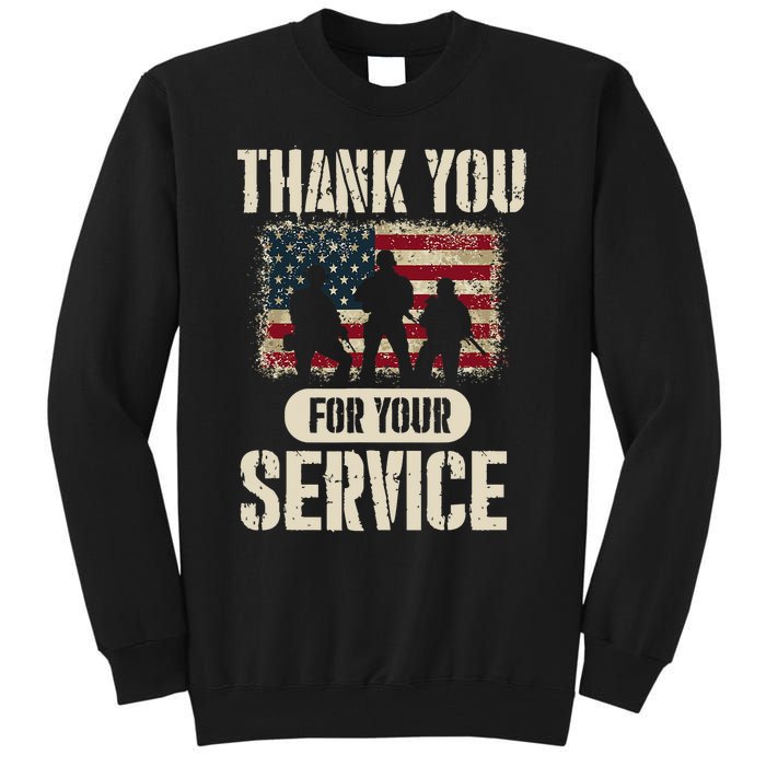 Thank You For Your Service Shirt, Patriotic Veterans Day Tall Sweatshirt