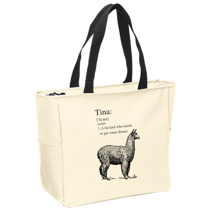 Tina You Fat Lard Come Get Some Dinner Funny Zip Tote Bag