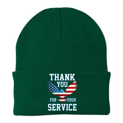 Thank You For Your Service Patriotic Eagle Knit Cap Winter Beanie