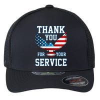 Thank You For Your Service Patriotic Eagle Flexfit Unipanel Trucker Cap