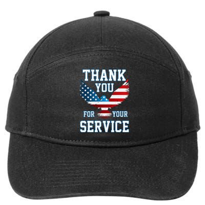 Thank You For Your Service Patriotic Eagle 7-Panel Snapback Hat