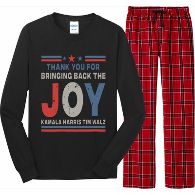 Thank You For Bringing Back The Joy Kamala Harris Tim Walz Long Sleeve Pajama Set