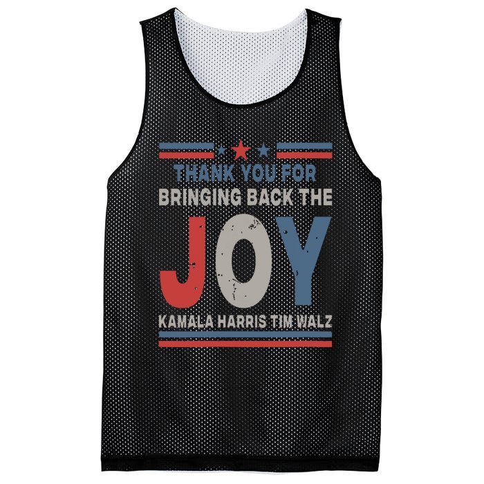 Thank You For Bringing Back The Joy Kamala Harris Tim Walz Mesh Reversible Basketball Jersey Tank