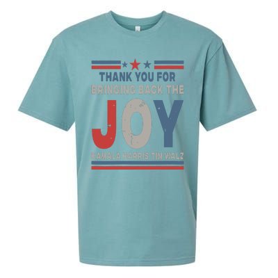 Thank You For Bringing Back The Joy Kamala Harris Tim Walz Sueded Cloud Jersey T-Shirt