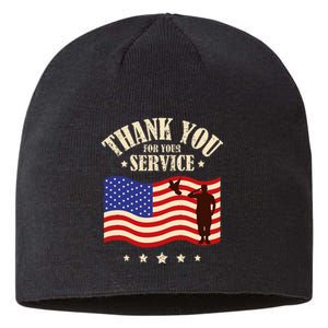 Thank you for your service retro veterans day Sustainable Beanie