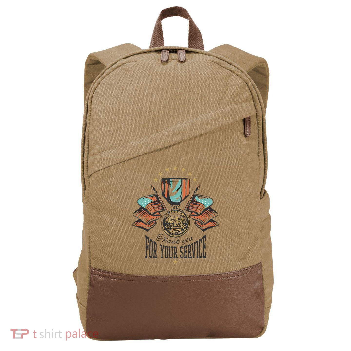 Thank You For Your Service Veteran Cotton Canvas Backpack