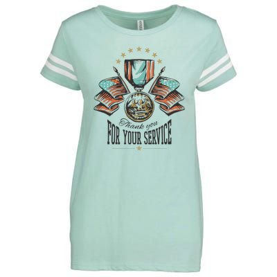 Thank You For Your Service Veteran Enza Ladies Jersey Football T-Shirt