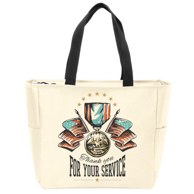 Thank You For Your Service Veteran Zip Tote Bag