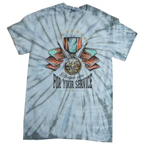 Thank You For Your Service Veteran Tie-Dye T-Shirt