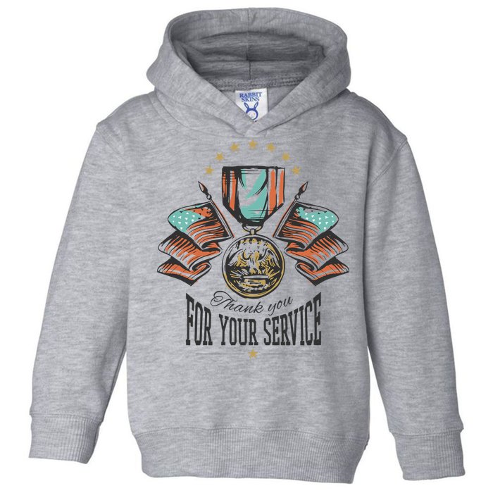 Thank You For Your Service Veteran Toddler Hoodie