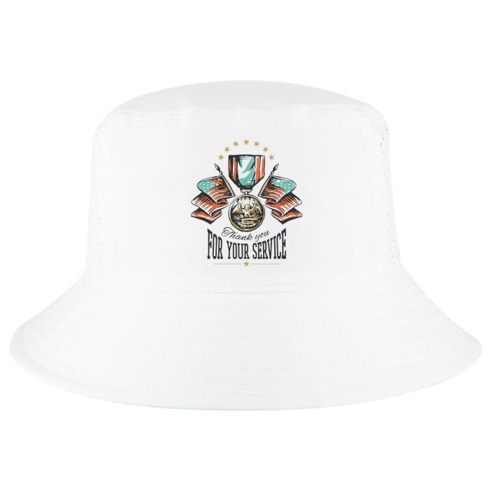 Thank You For Your Service Veteran Cool Comfort Performance Bucket Hat