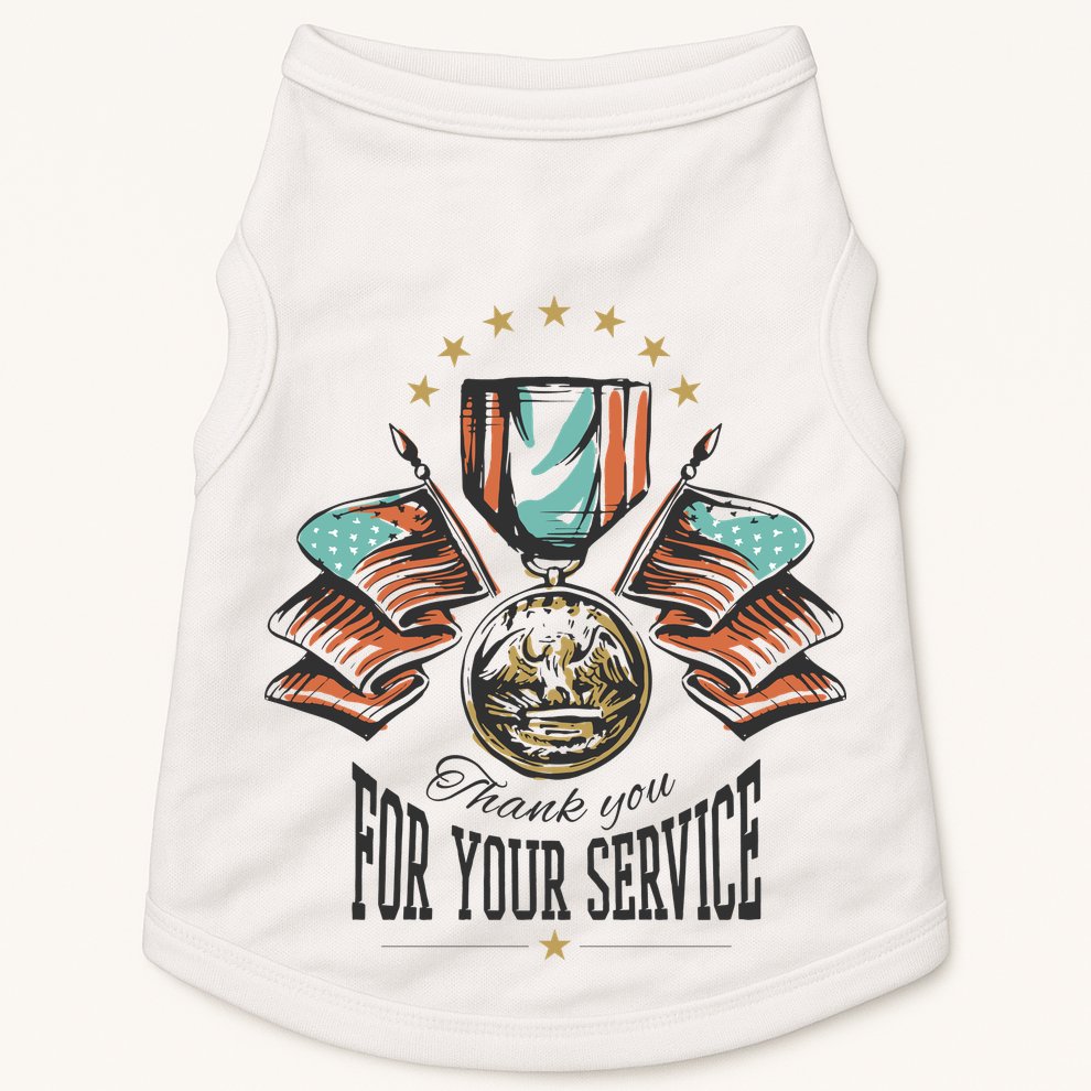 Thank You For Your Service Veteran Doggie Tank