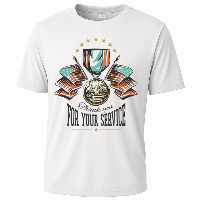 Thank You For Your Service Veteran Cooling Performance Crew T-Shirt