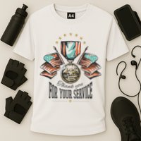 Thank You For Your Service Veteran Cooling Performance Crew T-Shirt