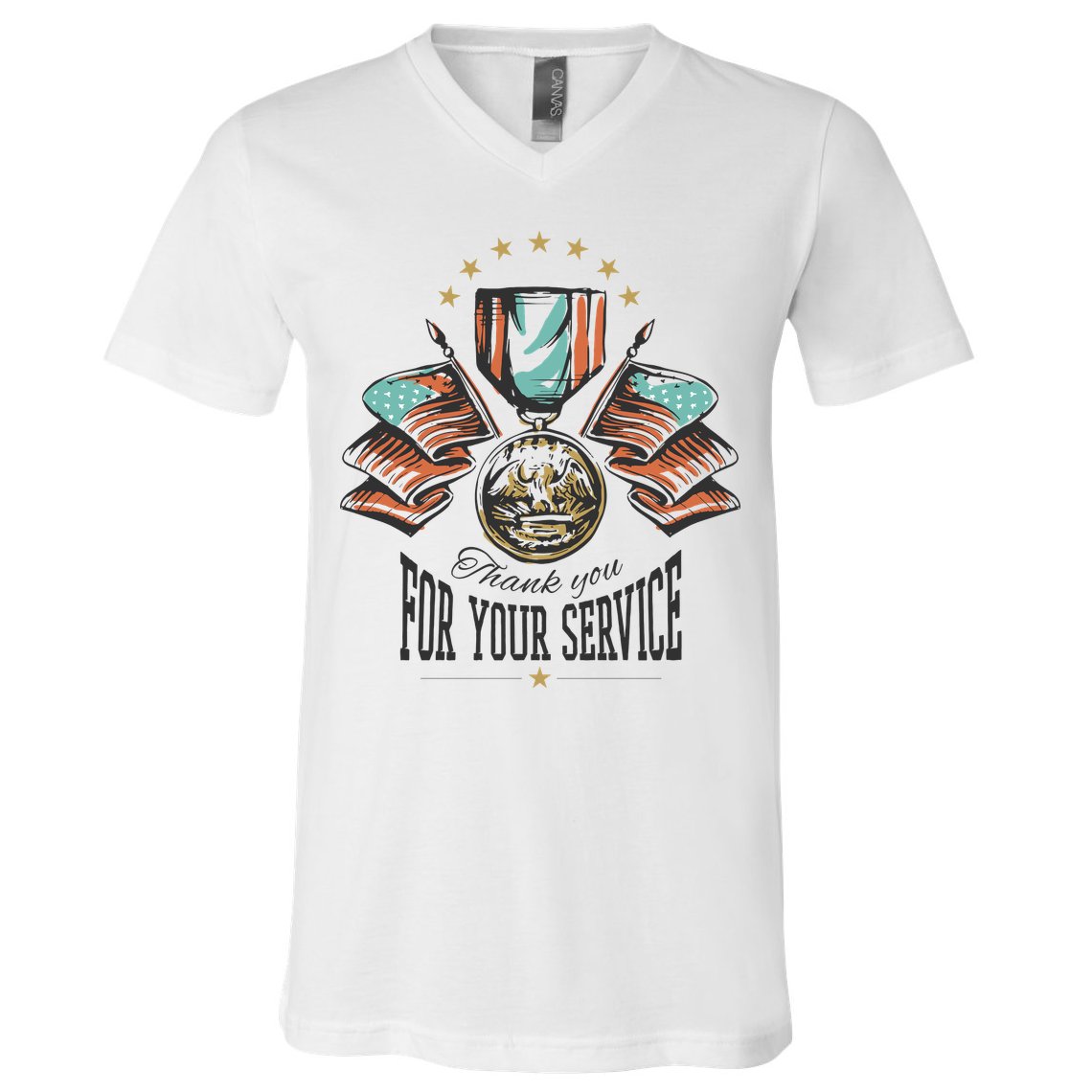 Thank You For Your Service Veteran V-Neck T-Shirt