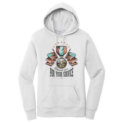 Thank You For Your Service Veteran Women's Pullover Hoodie