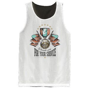 Thank You For Your Service Veteran Mesh Reversible Basketball Jersey Tank