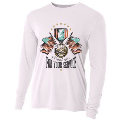 Thank You For Your Service Veteran Cooling Performance Long Sleeve Crew