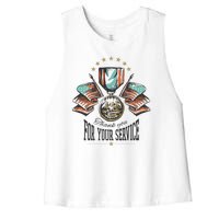 Thank You For Your Service Veteran Women's Racerback Cropped Tank