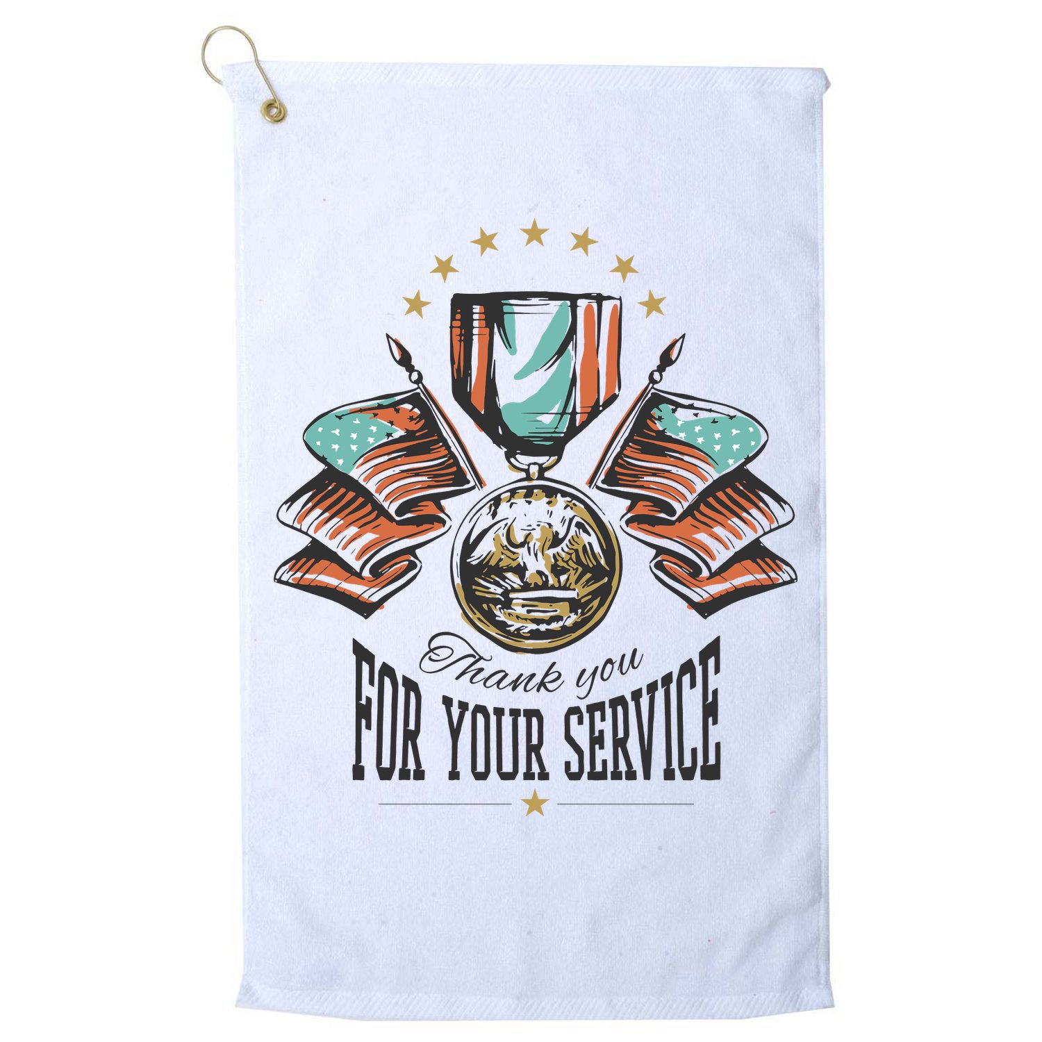 Thank You For Your Service Veteran Golf Towel