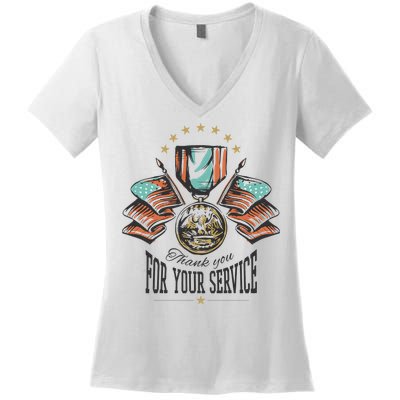 Thank You For Your Service Veteran Women's V-Neck T-Shirt