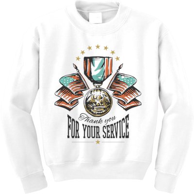 Thank You For Your Service Veteran Kids Sweatshirt