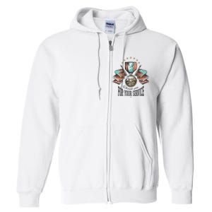 Thank You For Your Service Veteran Full Zip Hoodie